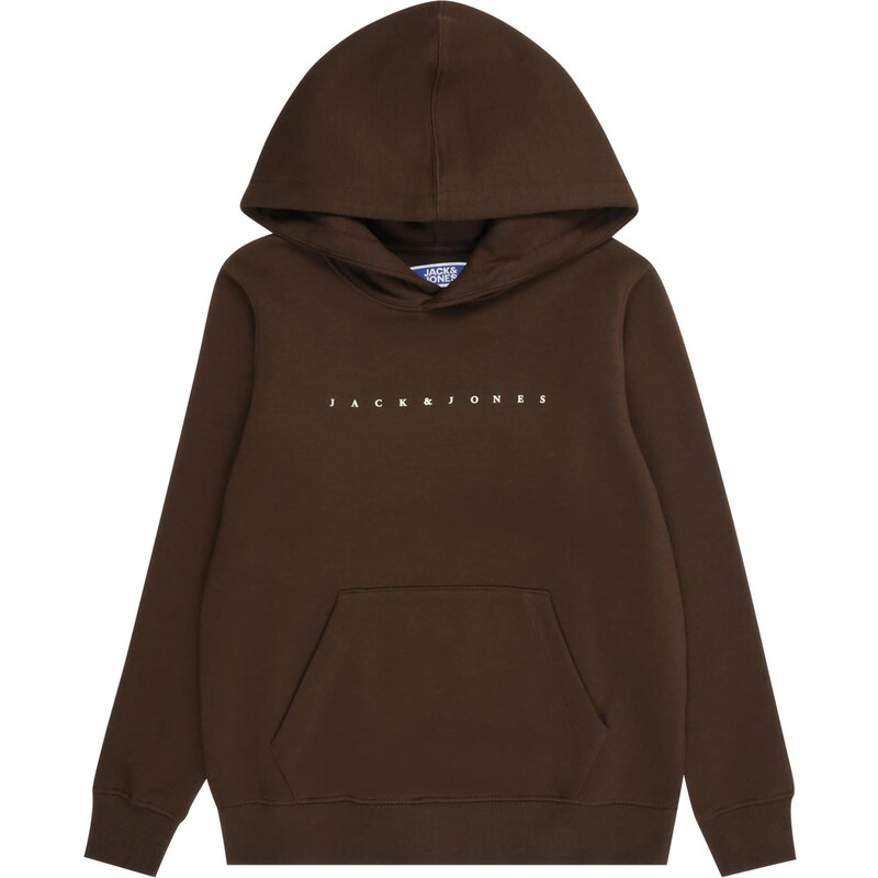 Jack & Jones Junior Mikina JJESTAR tmavohnedá / biela 64548053