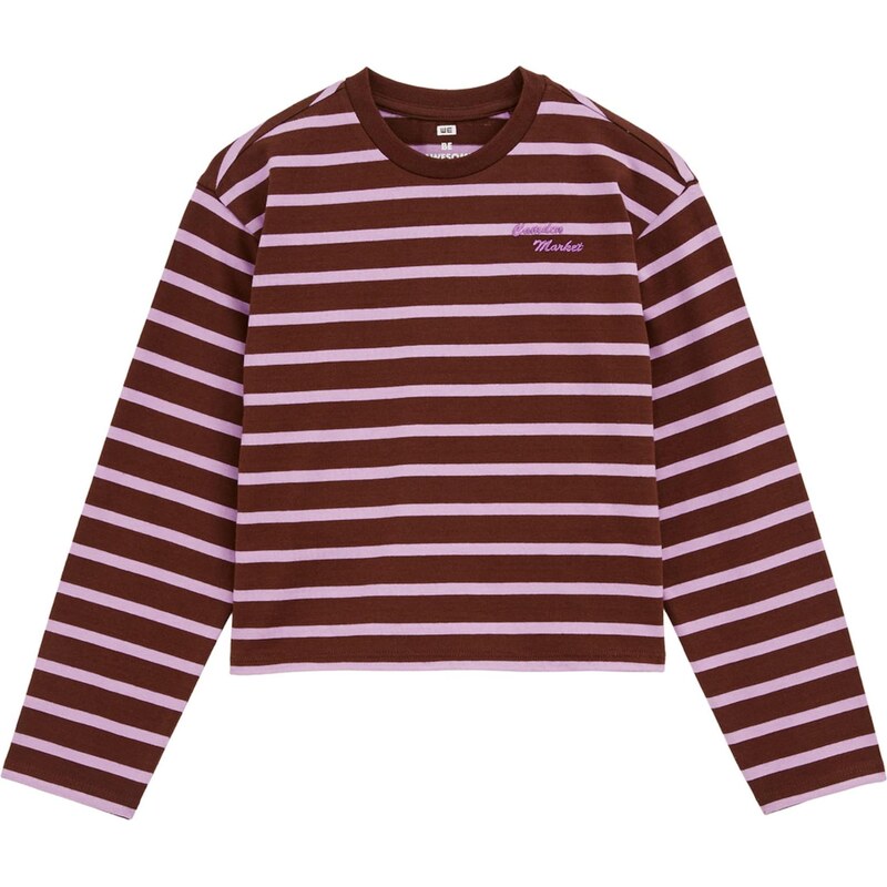 WE Fashion Tričko hnedá / fialová 65655994