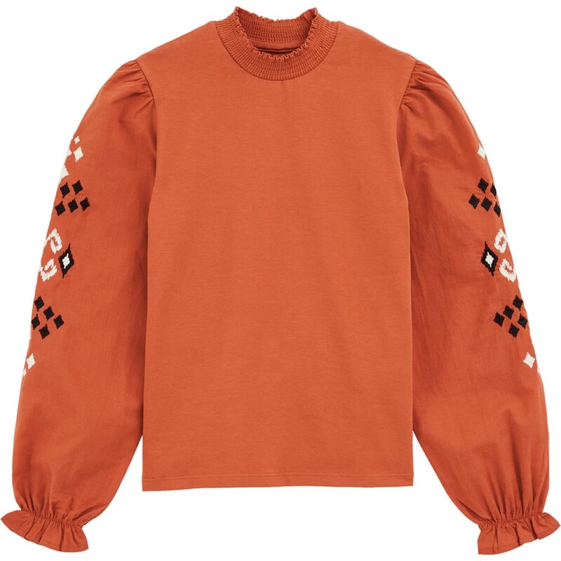 WE Fashion Tričko bronzová / čierna / biela 65655995