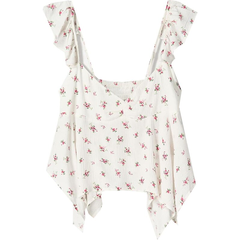 Bershka Top jedľová / ružová / biela 65884894