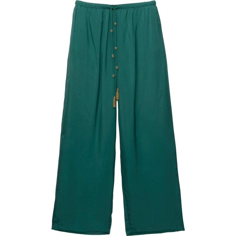 Pull&Bear Nohavice tmavozelená 65884899