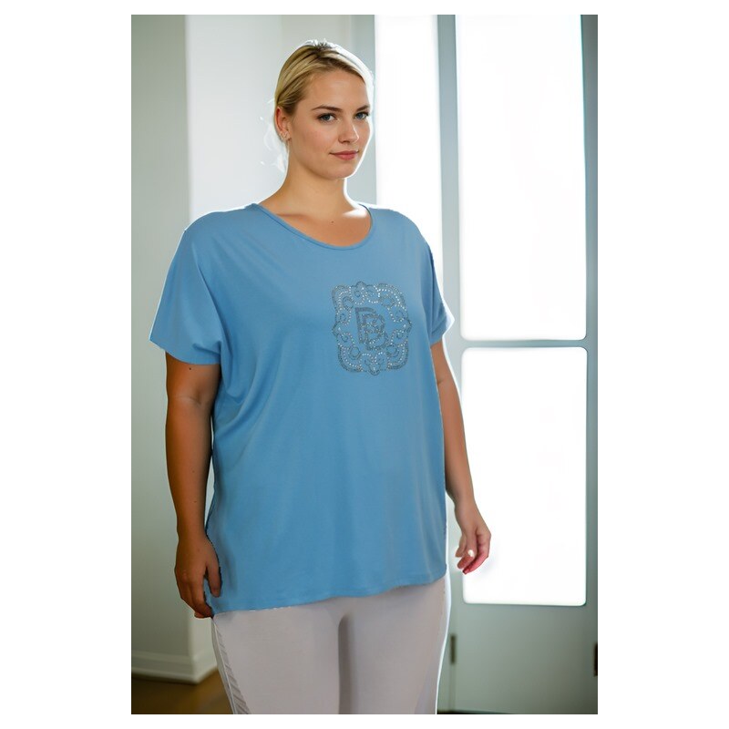 Tričko so štrasovou aplikáciou BB modré 63884923