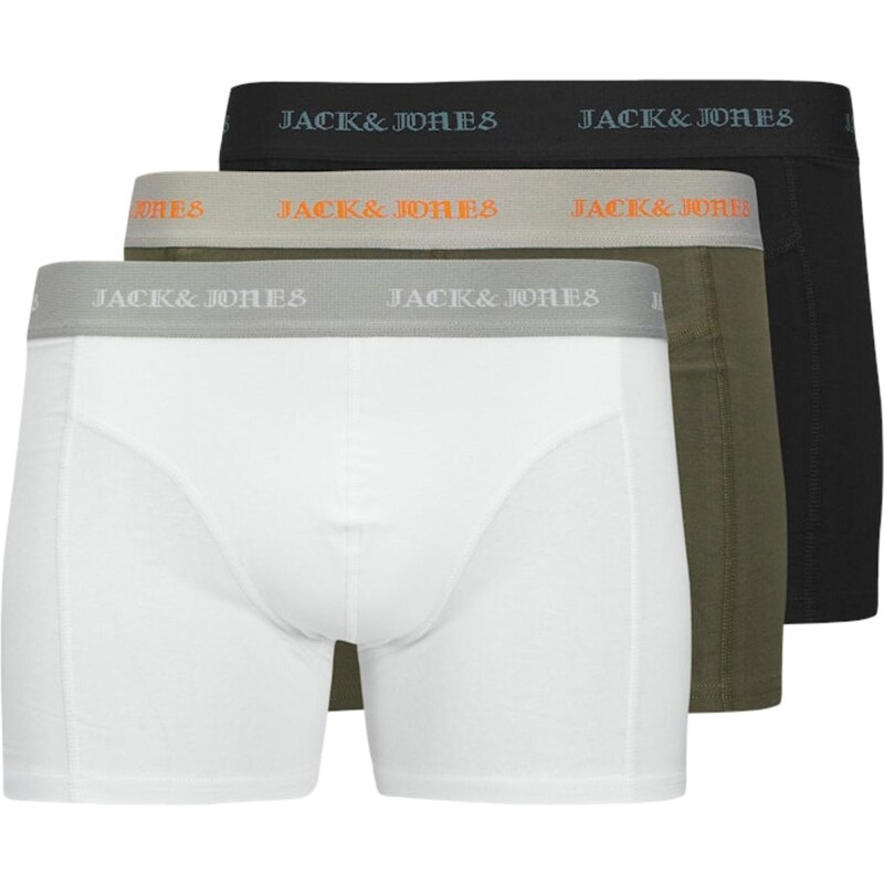 JACK & JONES Boxerky JACMiles sivá / olivová / čierna / biela 64559206