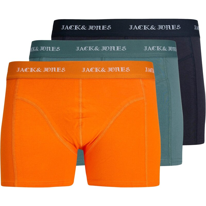 JACK & JONES Boxerky JACMiles modrosivá / oranžová / čierna / biela 64559210