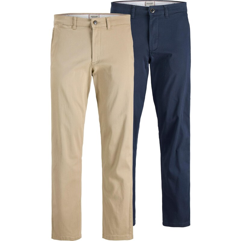 JACK & JONES Chino nohavice JPSTKANE DAVE piesková / námornícka modrá 64559406