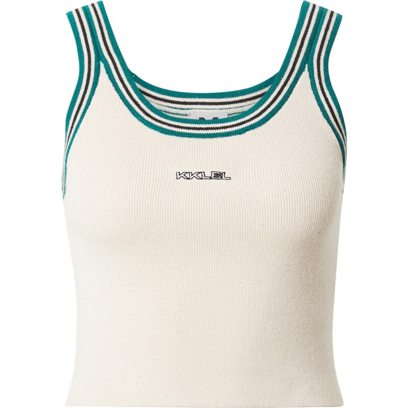 Karo Kauer Top smaragdová / čierna / biela ako vlna 66299042