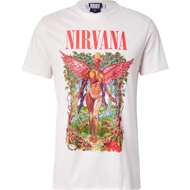 AMPLIFIED Tričko NIRVANA svetlomodrá / jedľová / jasne červená / biela 64565912