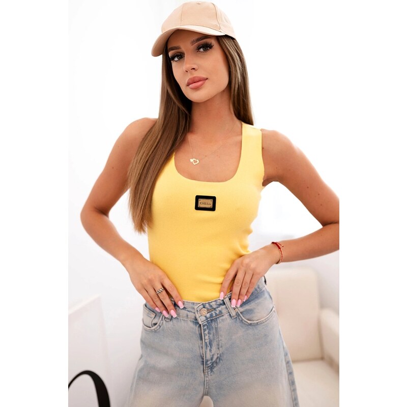 Dámsky pruhovaný top s ramienkami a ozdobnou nášivkou Dole 64589188