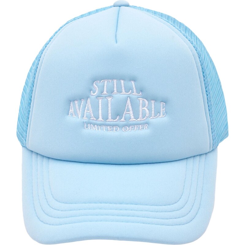 Pull&Bear Čiapka STILL AVAILABLE svetlomodrá / biela 65885019