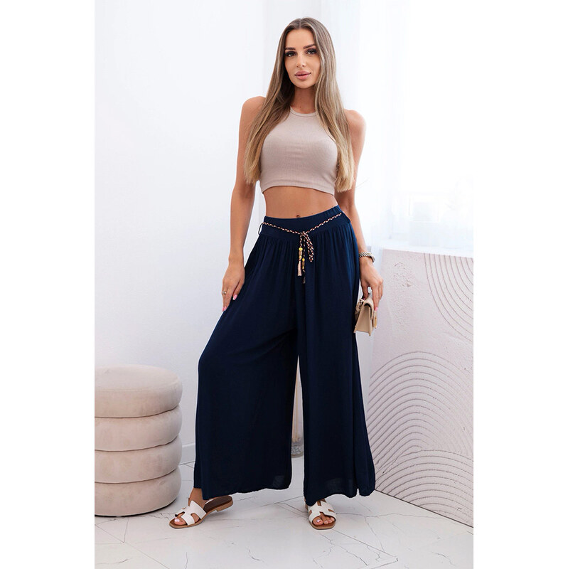 Fashionweek Dámske viskózové nohavice so širokými nohavicami K81733 64565168