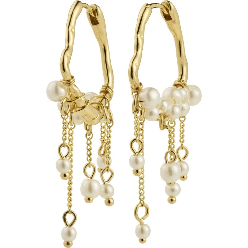 Pilgrim Náušnice Jasper zlatá / biela 64565815