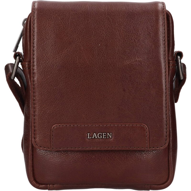 Pánska kožená taška cez rameno Lagen Unne - hnedá 64566962
