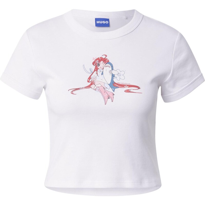 HUGO Tričko Dalia modrá / oranžová / ružová / biela 63556745