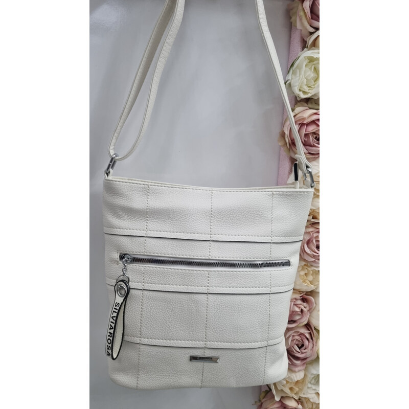 E-shop Elegantná biela crossbody kabelka SilviaRosa