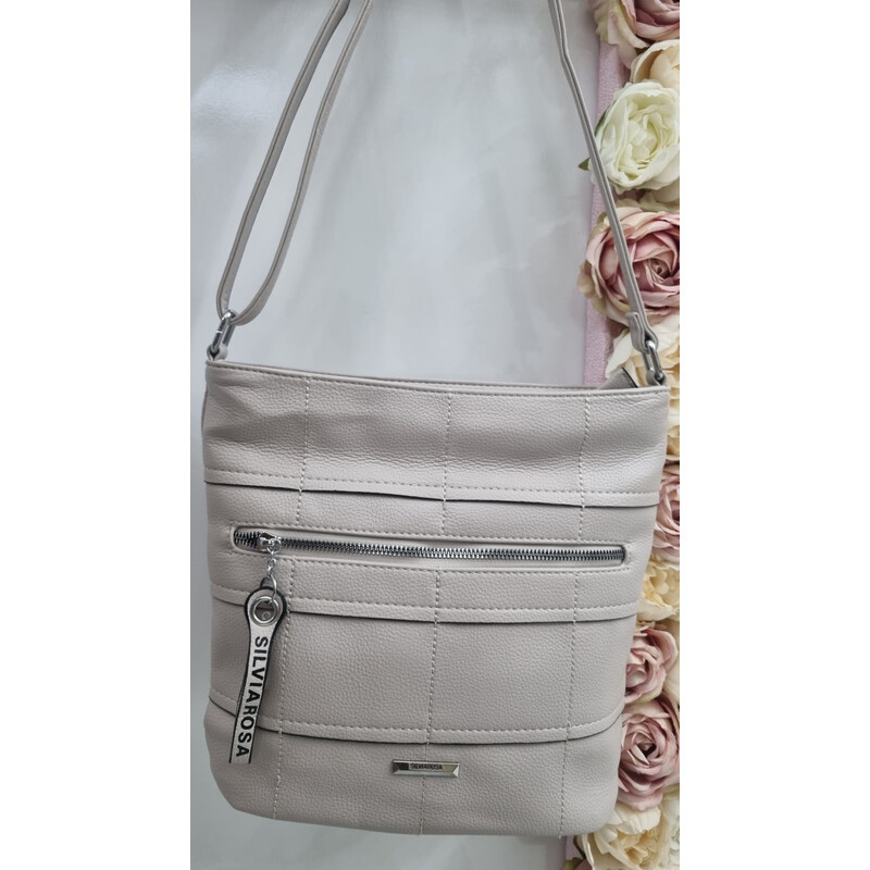 E-shop Elegantná sivá crossbody kabelka SilviaRosa