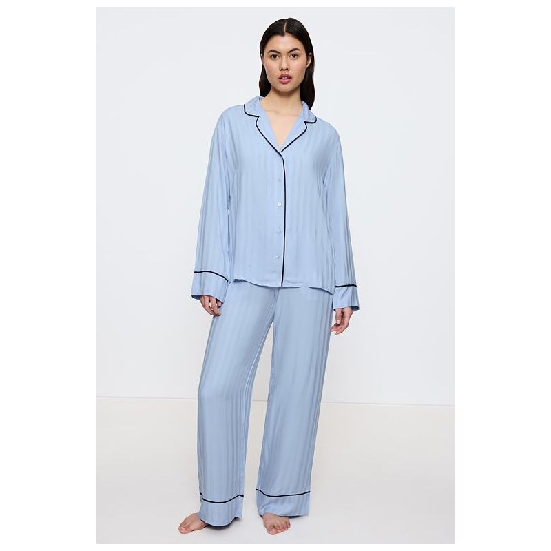 Triumph Viskózové pyžamo Amourette Jacquard PW svetlomodré 64733885