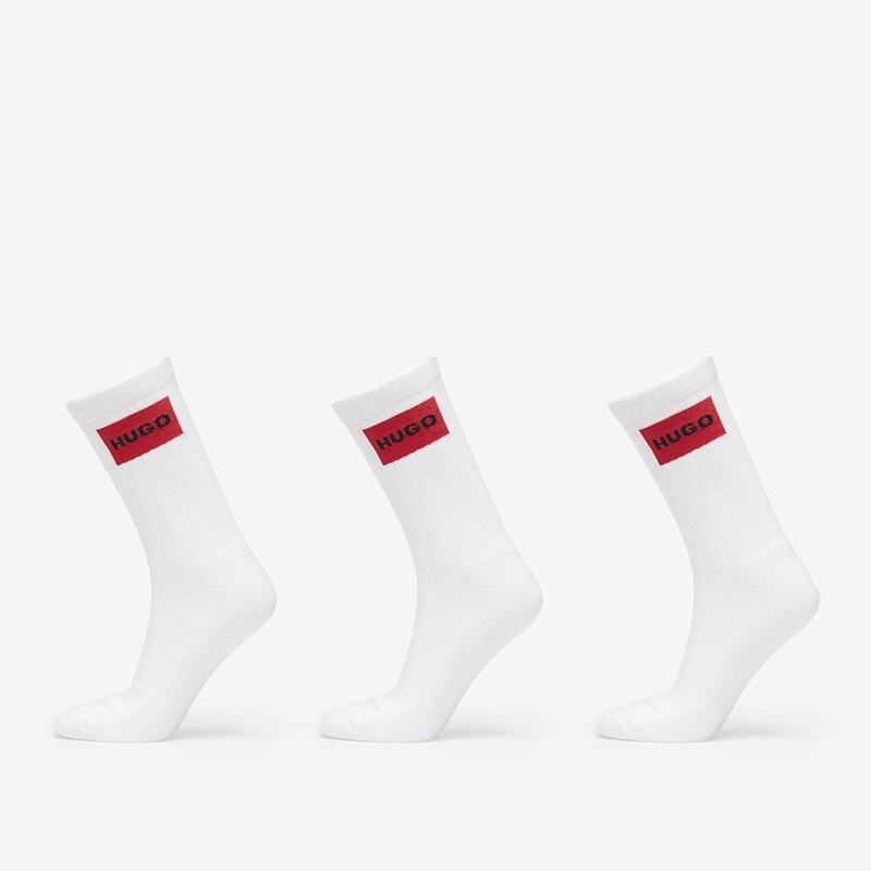 Ponožky Hugo Boss Men-H-3-Pack Qs Rib Label Cc White 43-46 64587745