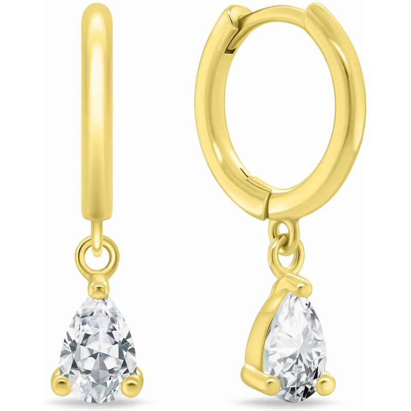 Brilio Silver Pozlátené kruhové náušnice s visiacim zirkónom EA1189Y 66591256