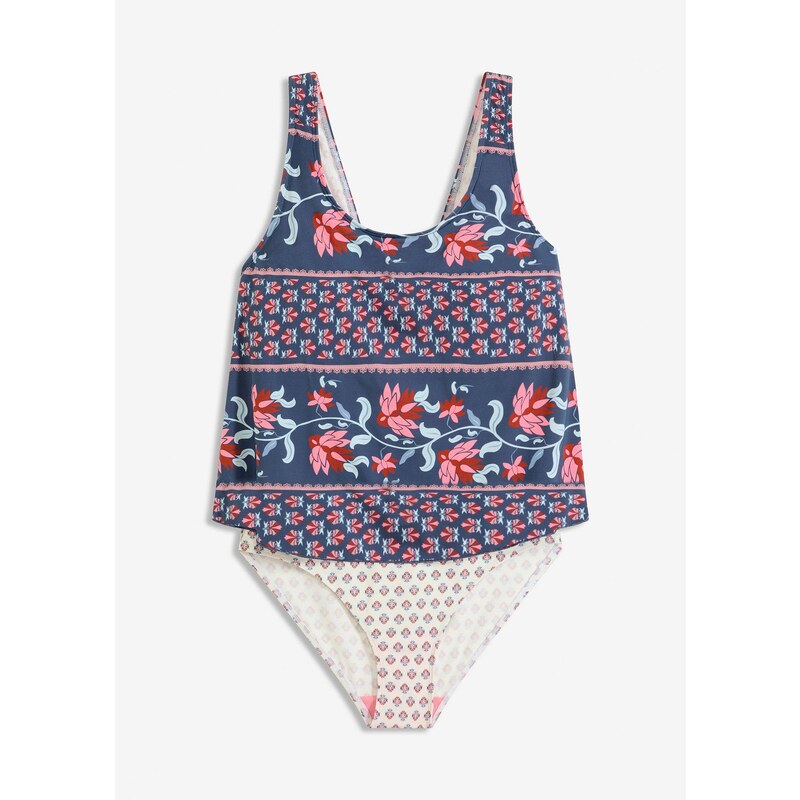 bonprix Jednodielne plavky, tankiny vzhľad, farba modrá 64523842