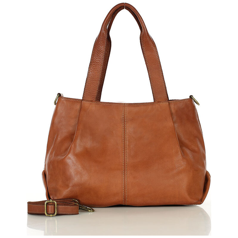 Marco MAZZINI MARCO MAZZZINI Camel dámska kožená kabelka cez rameno 64589708