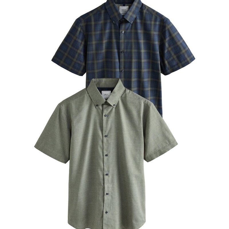 Next Košeľa olivová / čierna 64882973