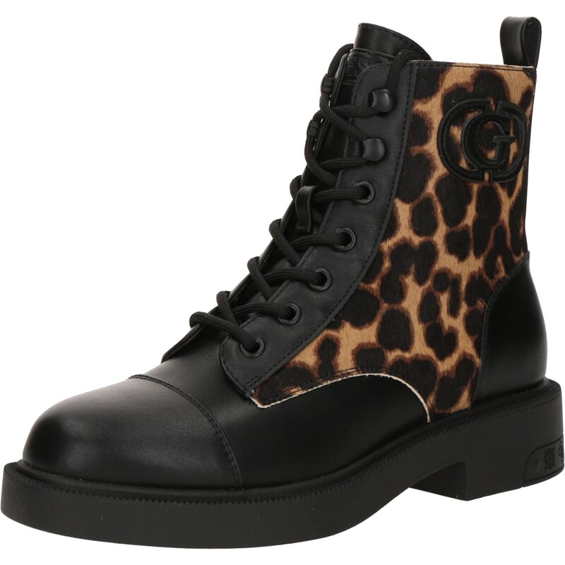 GUESS Šnurovacie členkové čižmy FYNNY hnedá / kapučíno / čierna 65658225