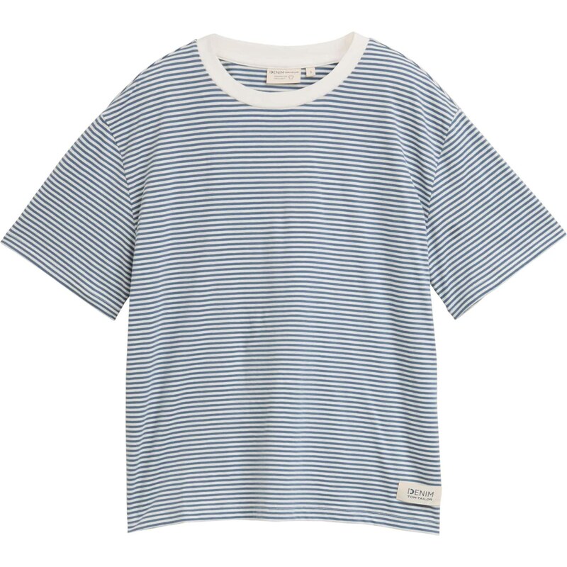 TOM TAILOR DENIM Tričko modrá / biela 65654740