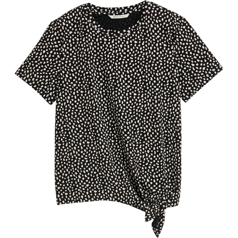 TOM TAILOR DENIM Tričko čierna / biela 65654737