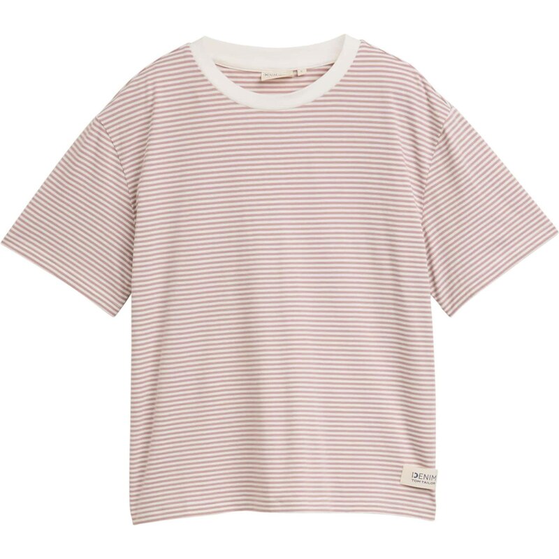 TOM TAILOR DENIM Tričko purpurová / biela 65654739