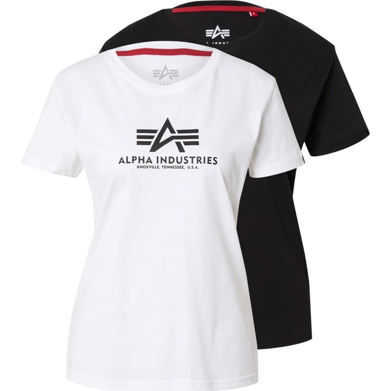 ALPHA INDUSTRIES Tričko čierna / biela 65394593