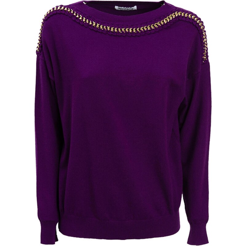 Influencer Sveter baklažánová 65883753