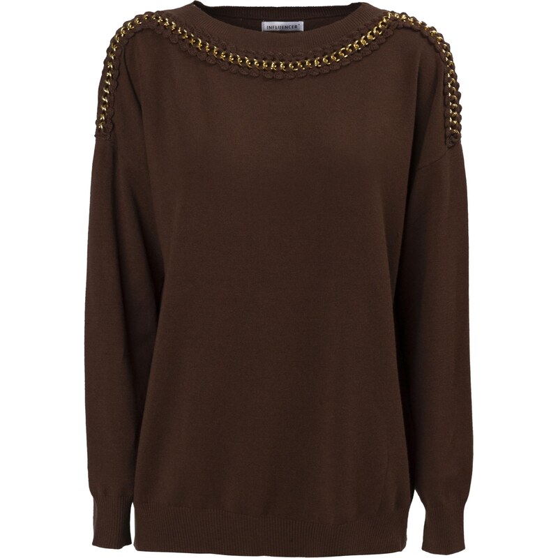 Influencer Sveter hnedá 65883860