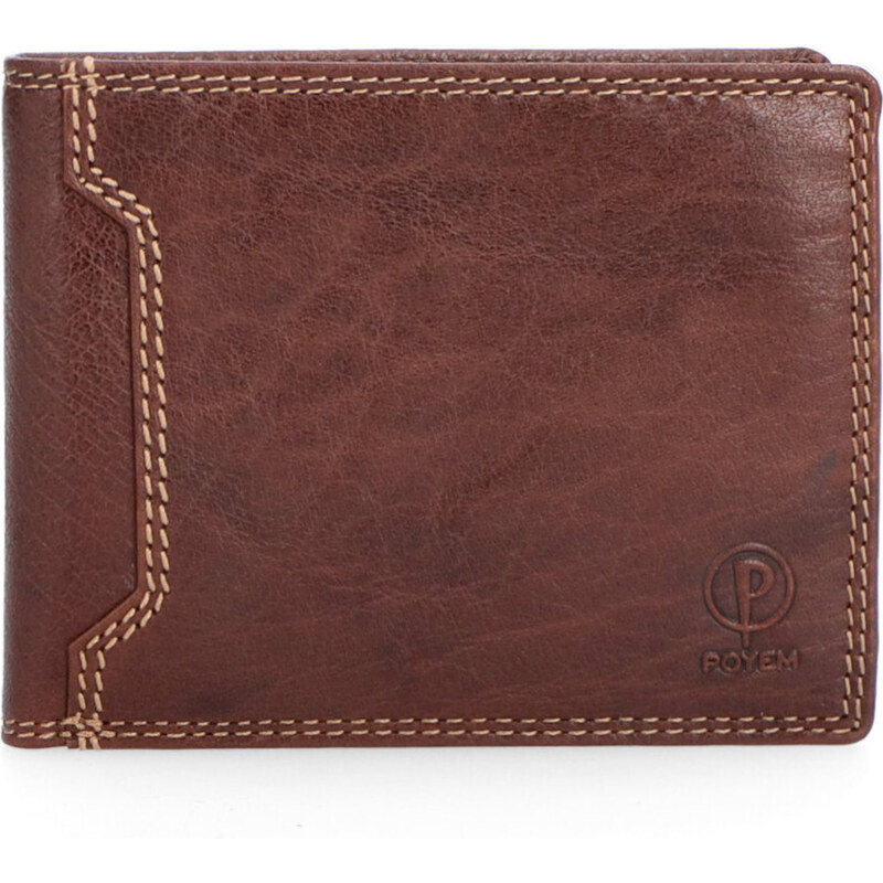Pánska kožená peňaženka Poyem hnedá 5205 Poyem H 64019610
