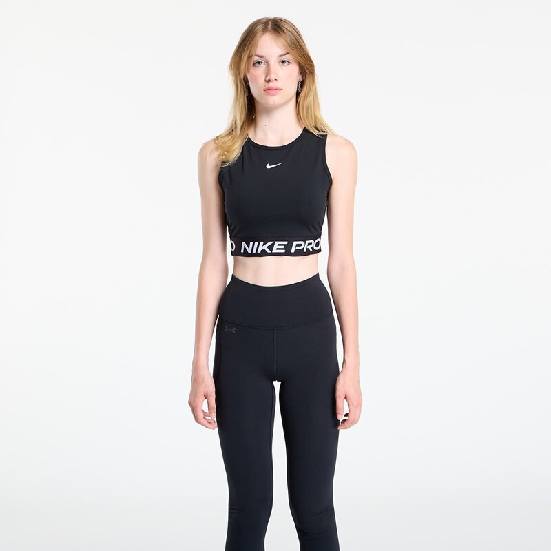 Tielko Nike Pro Womens Dri-FIT Cropped Tank Top Black/ White L 64600973