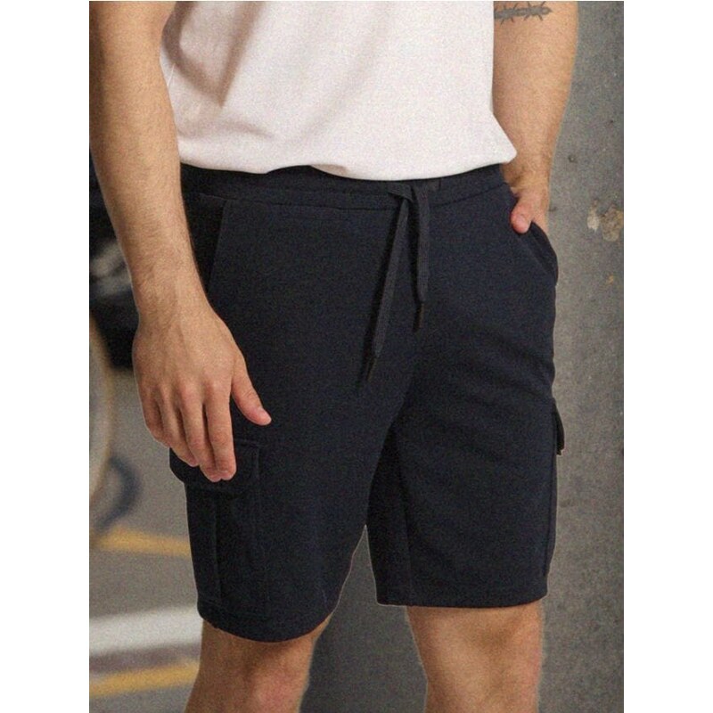 Sinsay - Cargo kraťasy - tmavomodrá 65744757