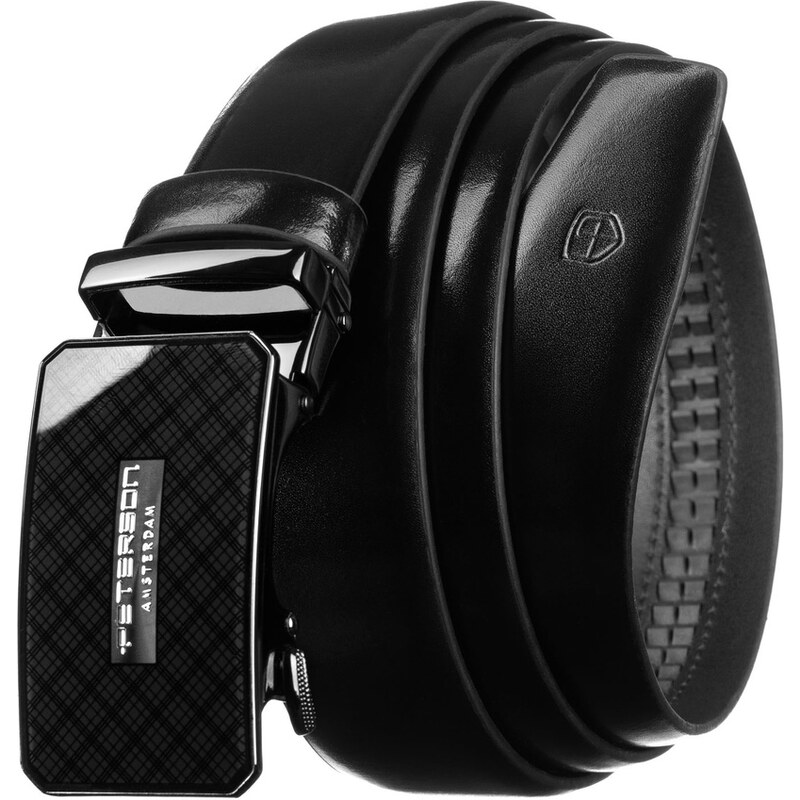 Čierny pánsky kožený opasok s automatickou prackou - Peterson 64601652