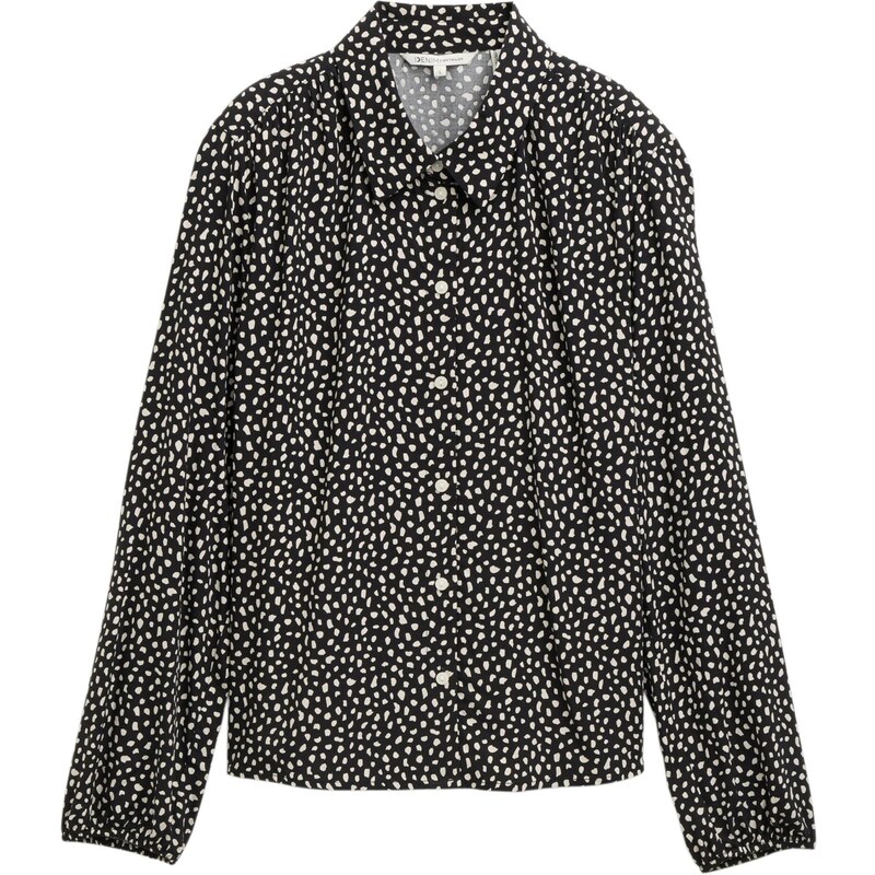 TOM TAILOR DENIM Blúzka čierna / šedobiela 65305187