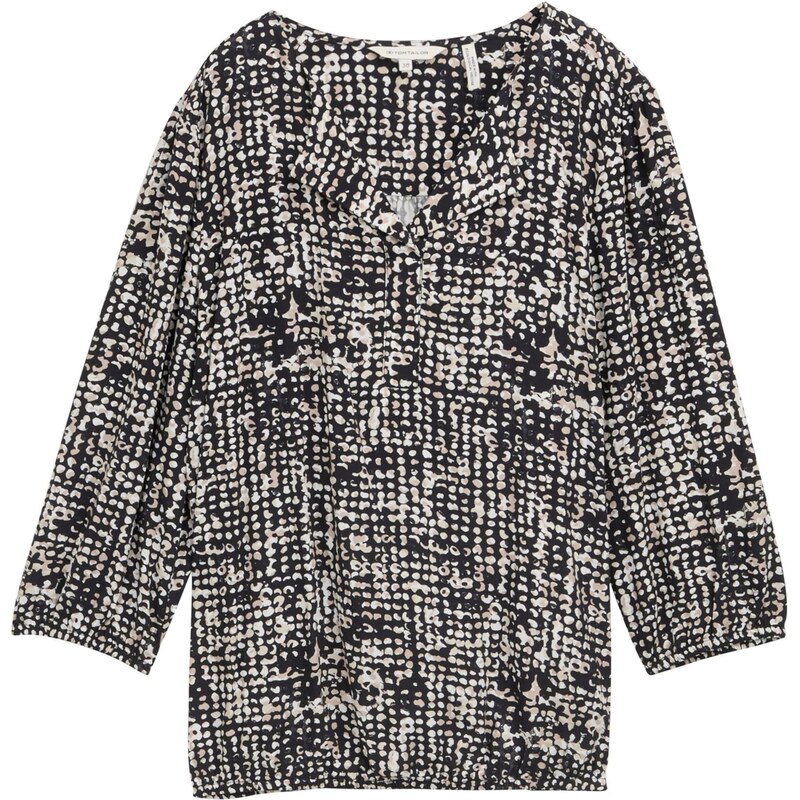 TOM TAILOR Blúzka béžová / námornícka modrá / biela 64890212