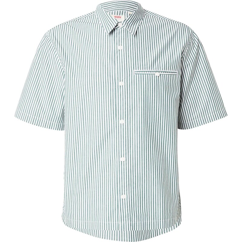 LEVIS Košeľa Short Sleeve Zandt Cropped Shirt zelená / biela 64603070