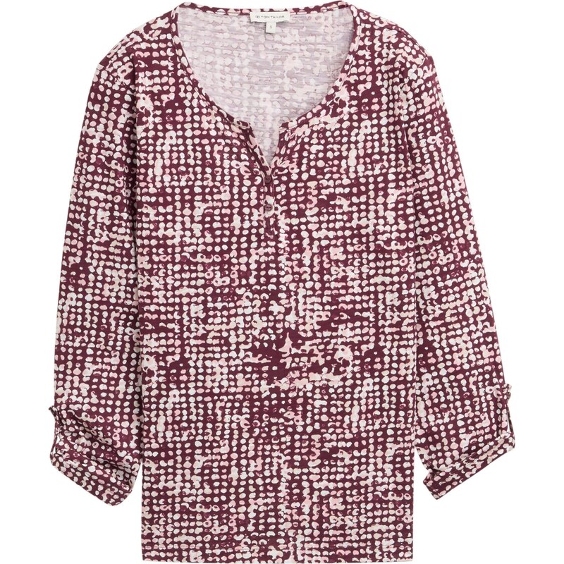 TOM TAILOR Tričko svetlobéžová / tmavočervená / biela 65861518