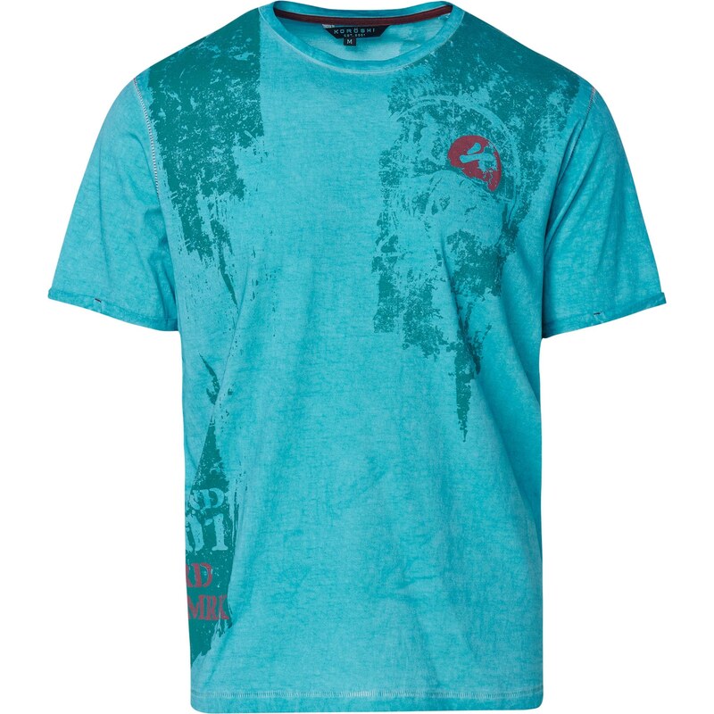 KOROSHI Tričko tyrkysová / sivá melírovaná 65883494