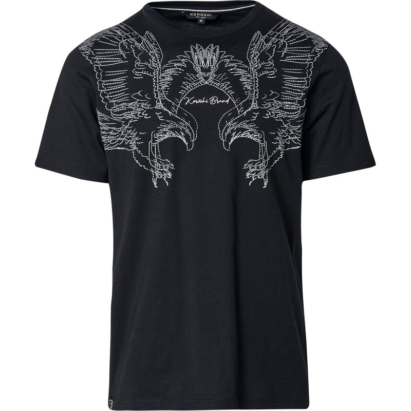 KOROSHI Tričko sivá melírovaná / čierna 65883495