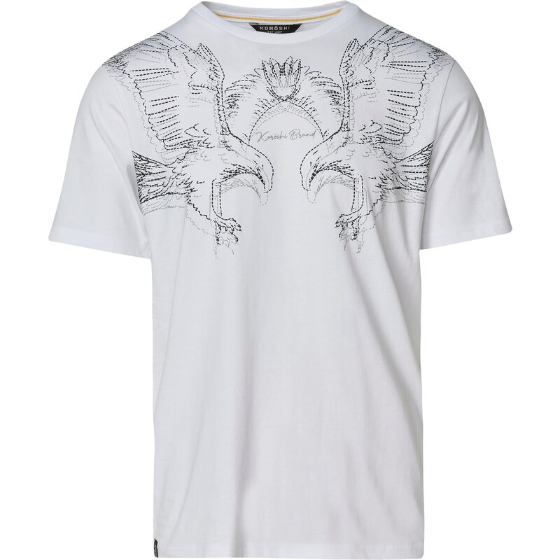 KOROSHI Tričko čierna melírovaná / biela 65883496
