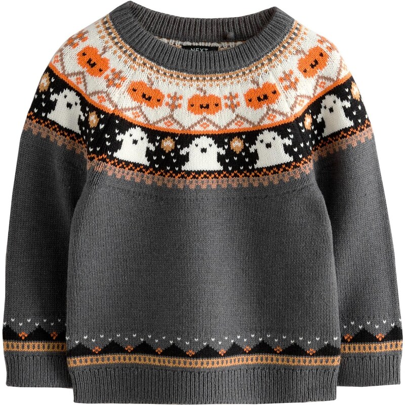 Next Sveter sivá / oranžová / čierna / biela 65881252