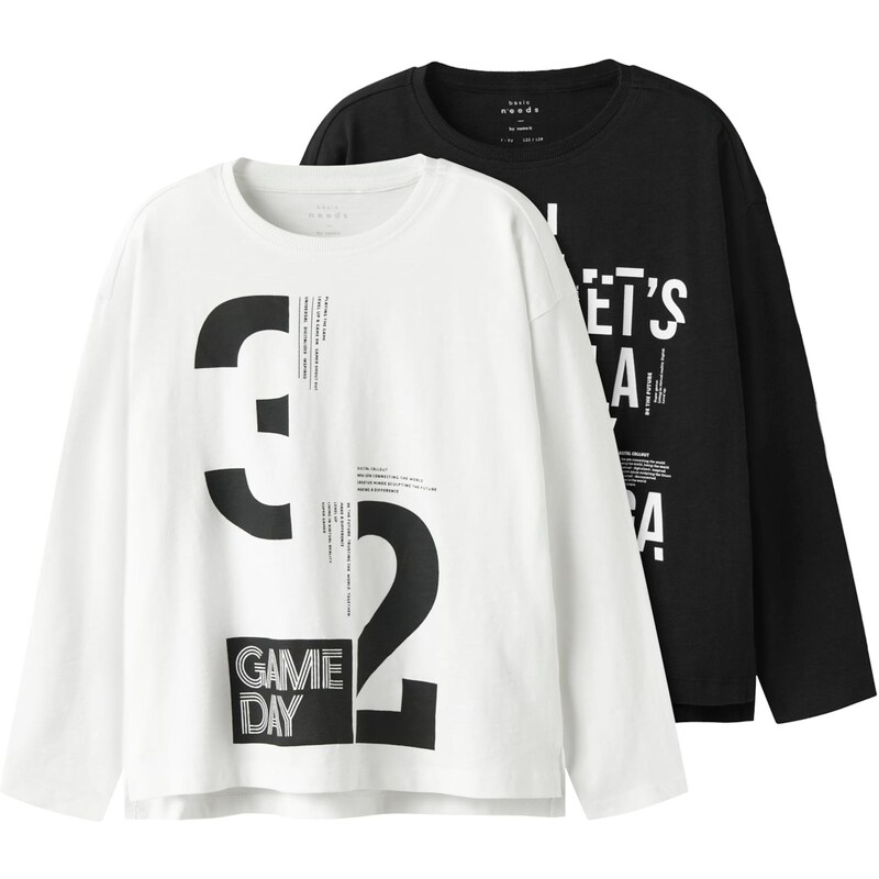 NAME IT Tričko NKMVOB čierna / biela 64731988