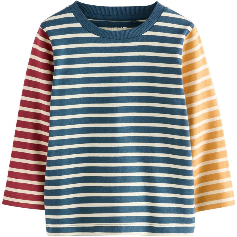 Next Tričko námornícka modrá / žltá / tmavočervená / biela 65881048