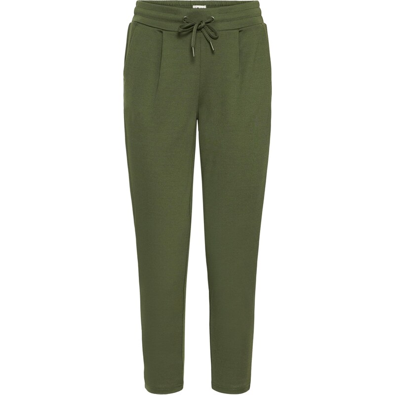 ICHI Plisované nohavice IHKATE tmavozelená 65658320