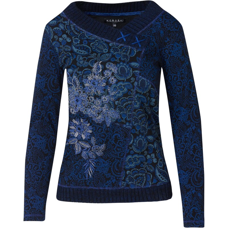 KOROSHI Tričko modrá melírovaná 65883523