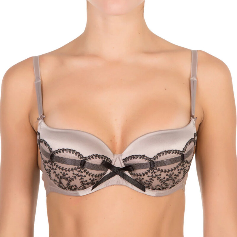 Push-up podprsenka 90413 hnedo-čierna - Selmark 64718498