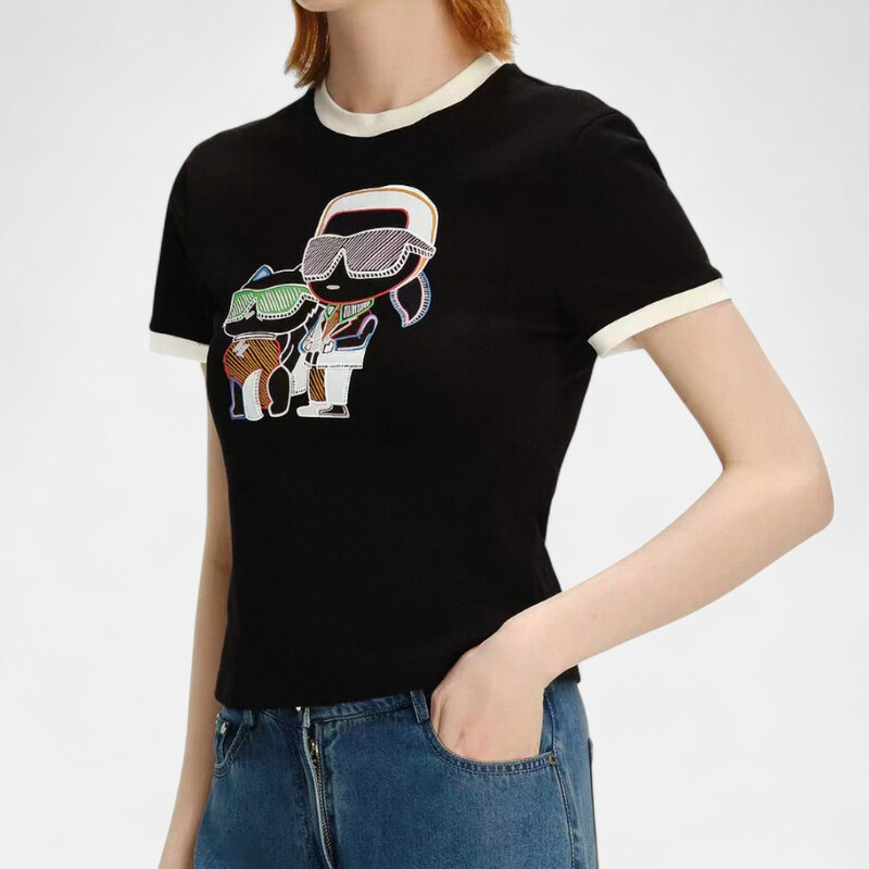 Dámské zkrácené triko Karl Lagerfeld 56290 64719831